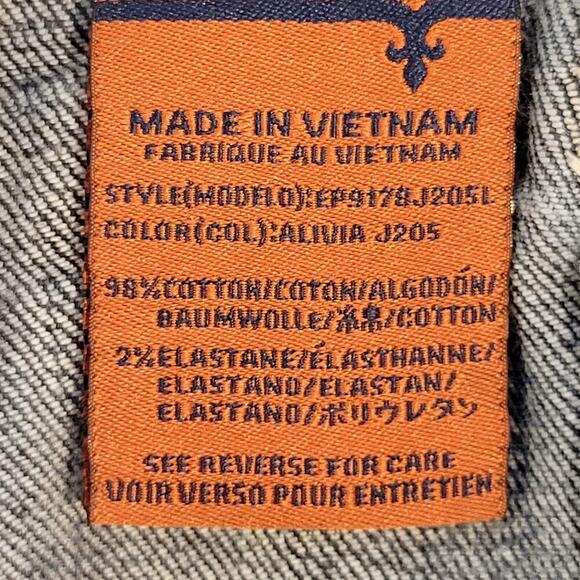 Rock Revival Jeans Womens Size 26 Straight Leg Medium Wash Embellished Raw Hem - Picture 7 of 11